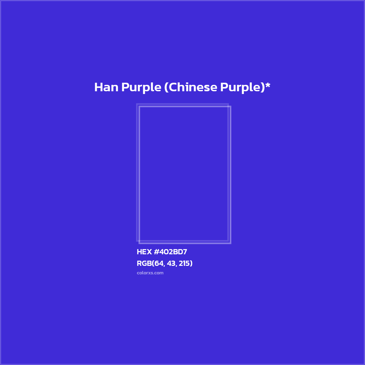 HEX #402BD7 Color Name, Color Code, Palettes, Similar Paints, Images