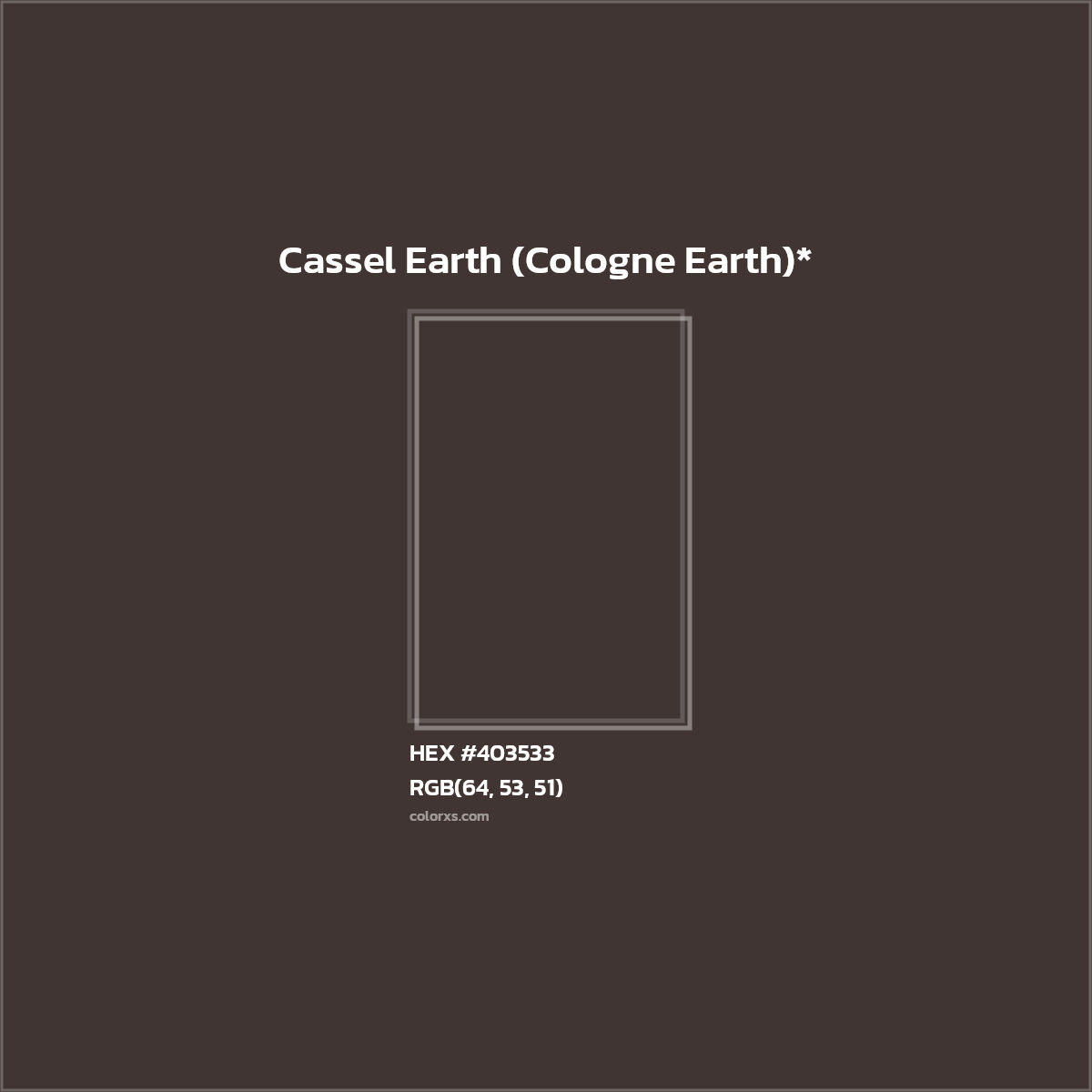 HEX #403533 Color Name, Color Code, Palettes, Similar Paints, Images