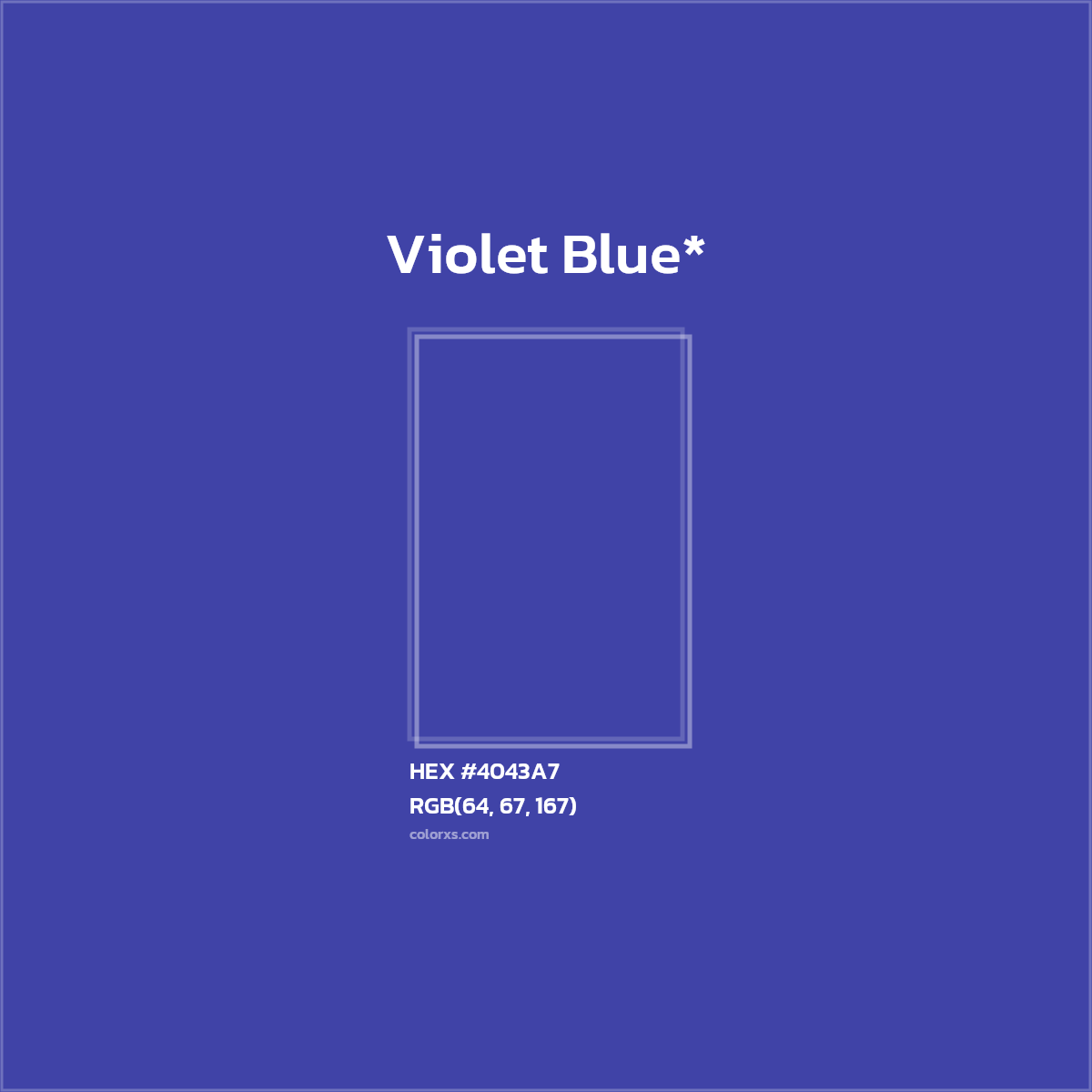 HEX #4043A7 Color Name, Color Code, Palettes, Similar Paints, Images