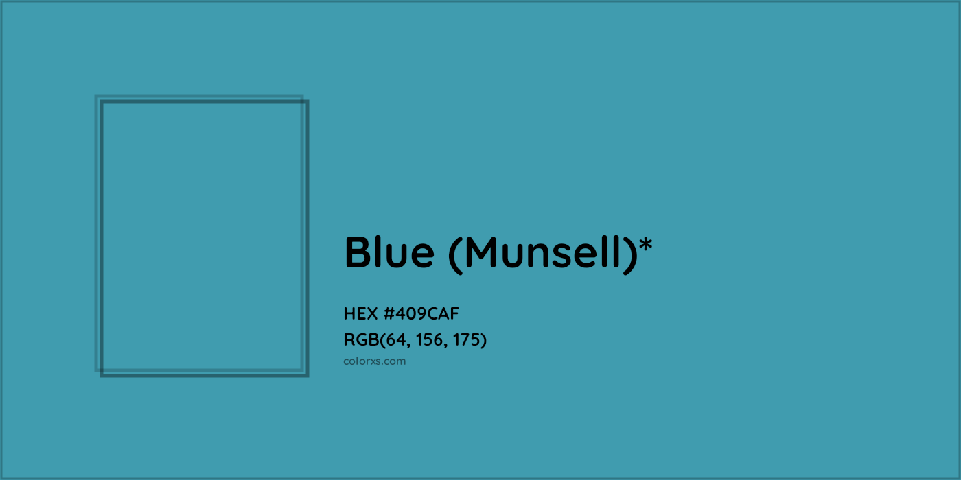HEX #409CAF Color Name, Color Code, Palettes, Similar Paints, Images