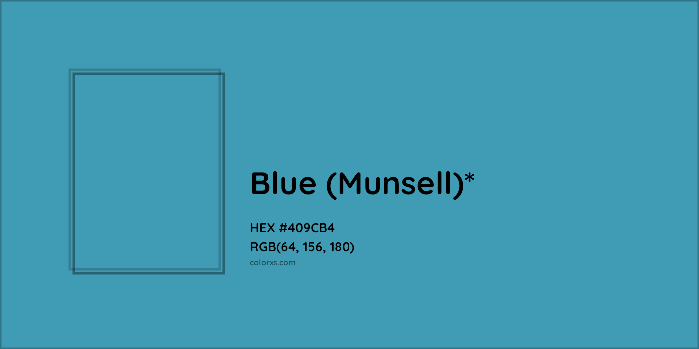 HEX #409CB4 Color Name, Color Code, Palettes, Similar Paints, Images