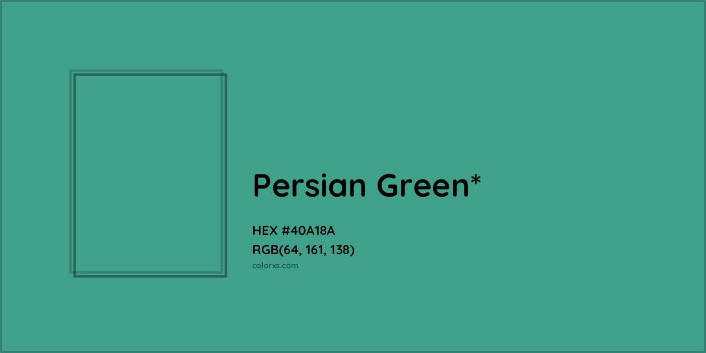 HEX #40A18A Color Name, Color Code, Palettes, Similar Paints, Images