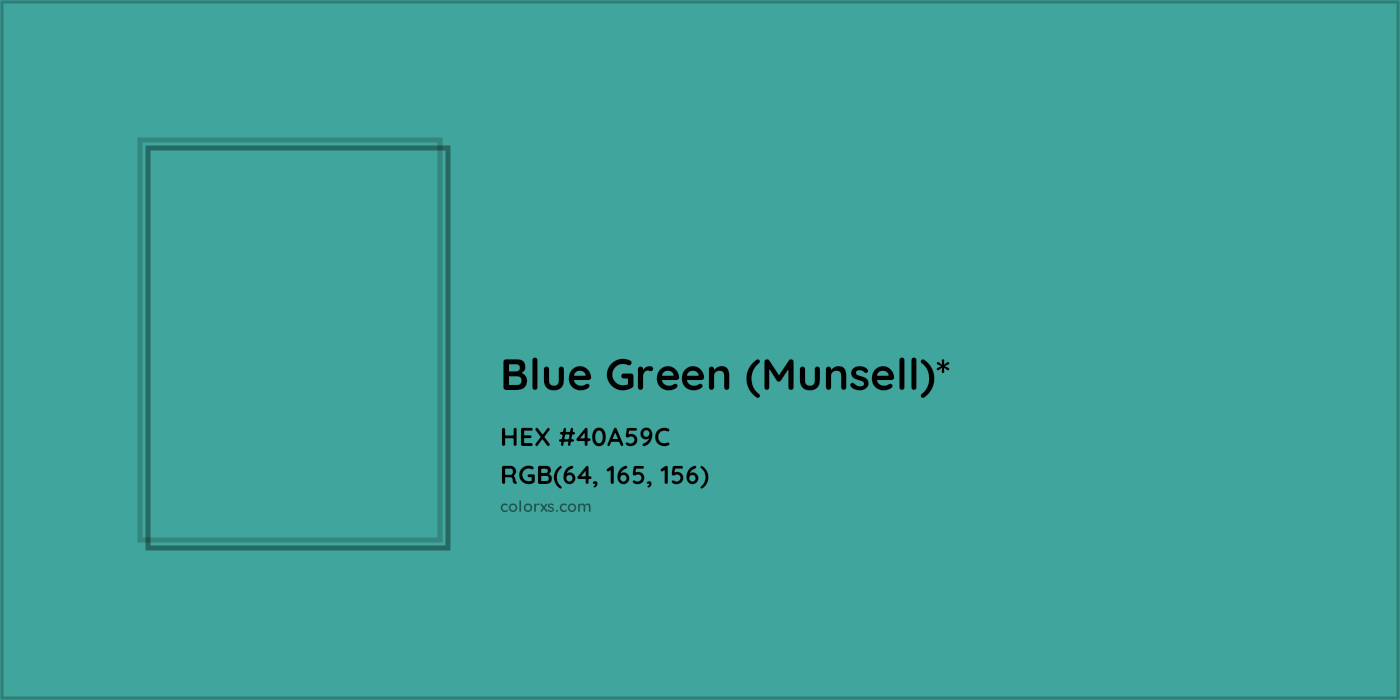 HEX #40A59C Color Name, Color Code, Palettes, Similar Paints, Images