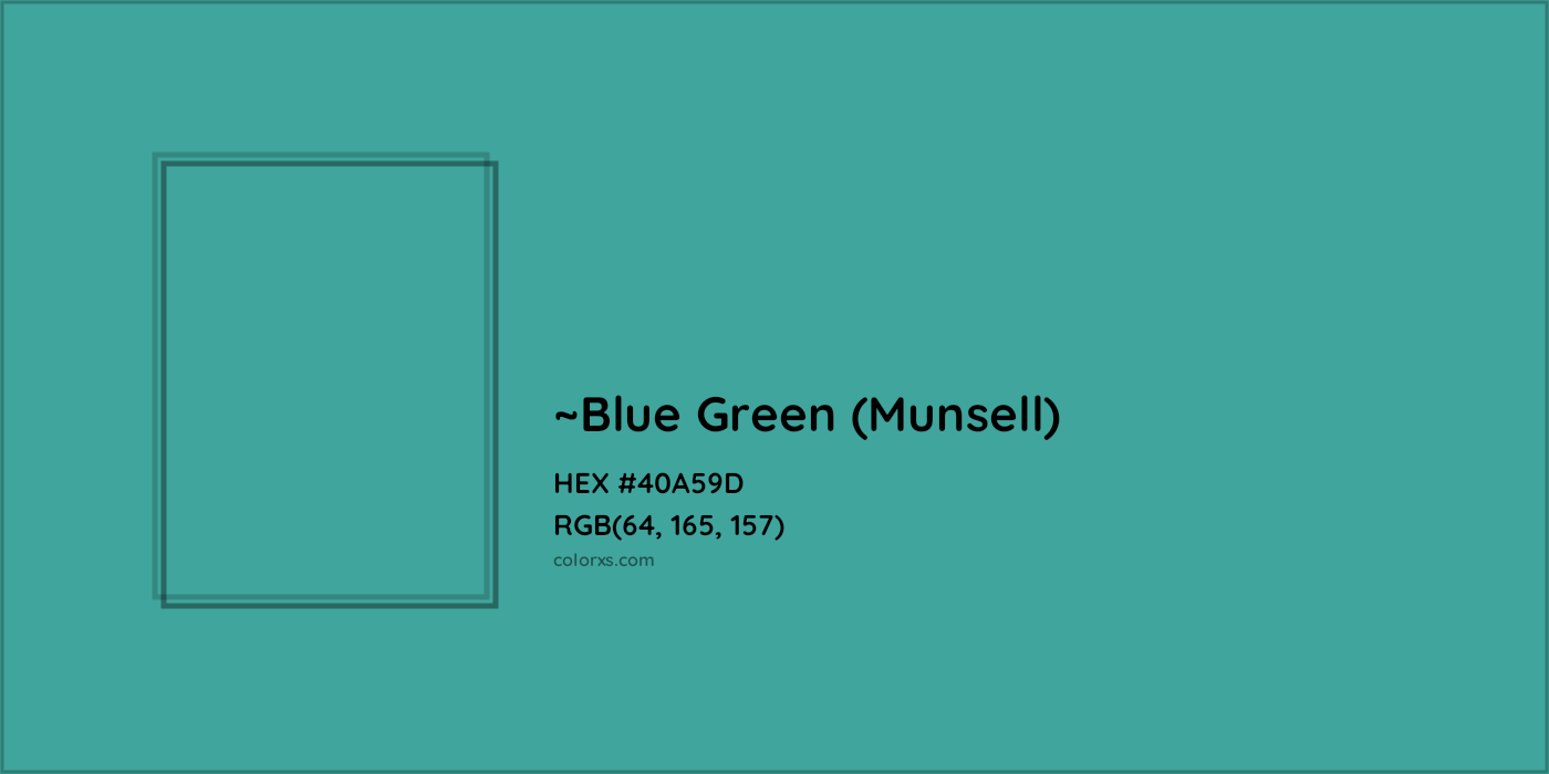 HEX #40A59D Color Name, Color Code, Palettes, Similar Paints, Images
