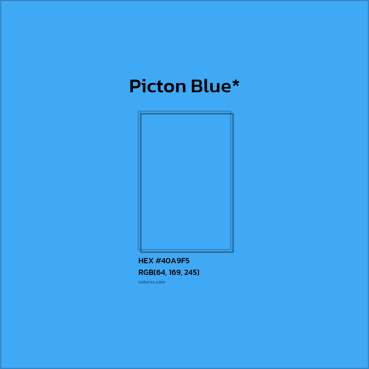 HEX #40A9F5 Color Name, Color Code, Palettes, Similar Paints, Images