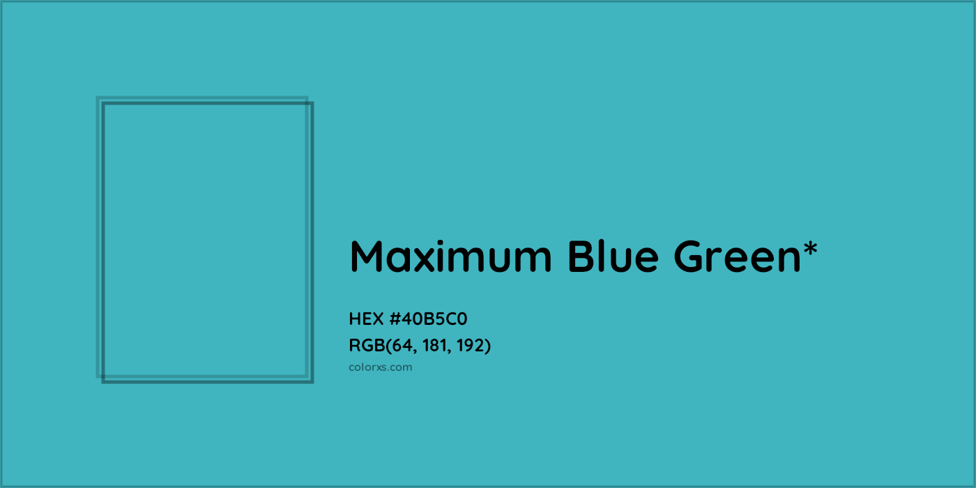 HEX #40B5C0 Color Name, Color Code, Palettes, Similar Paints, Images