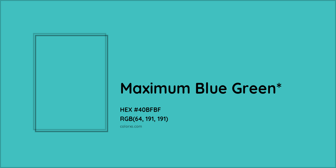 HEX #40BFBF Color Name, Color Code, Palettes, Similar Paints, Images