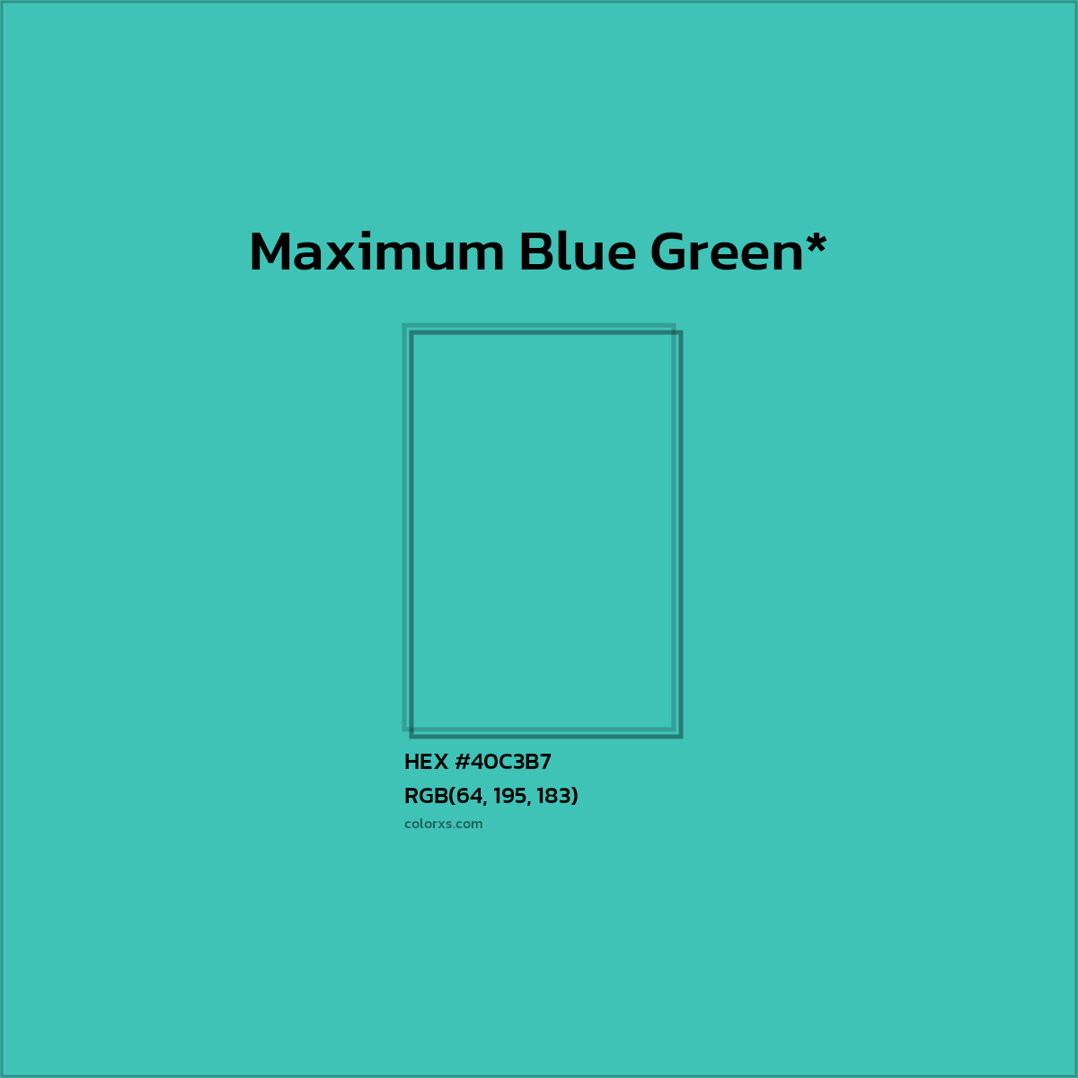 HEX #40C3B7 Color Name, Color Code, Palettes, Similar Paints, Images