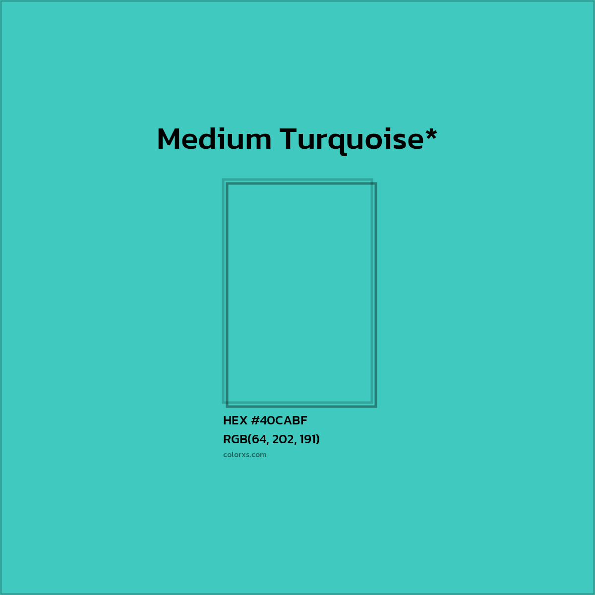 HEX #40CABF Color Name, Color Code, Palettes, Similar Paints, Images