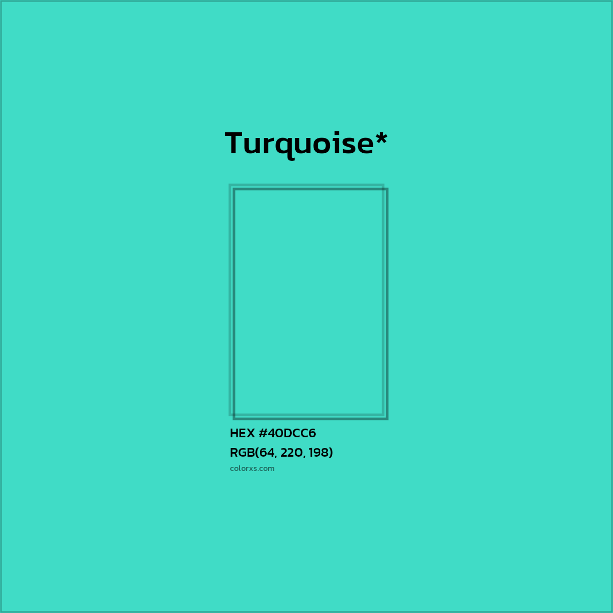 HEX #40DCC6 Color Name, Color Code, Palettes, Similar Paints, Images