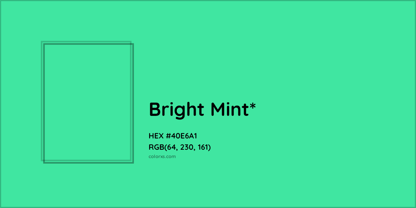 HEX #40E6A1 Color Name, Color Code, Palettes, Similar Paints, Images