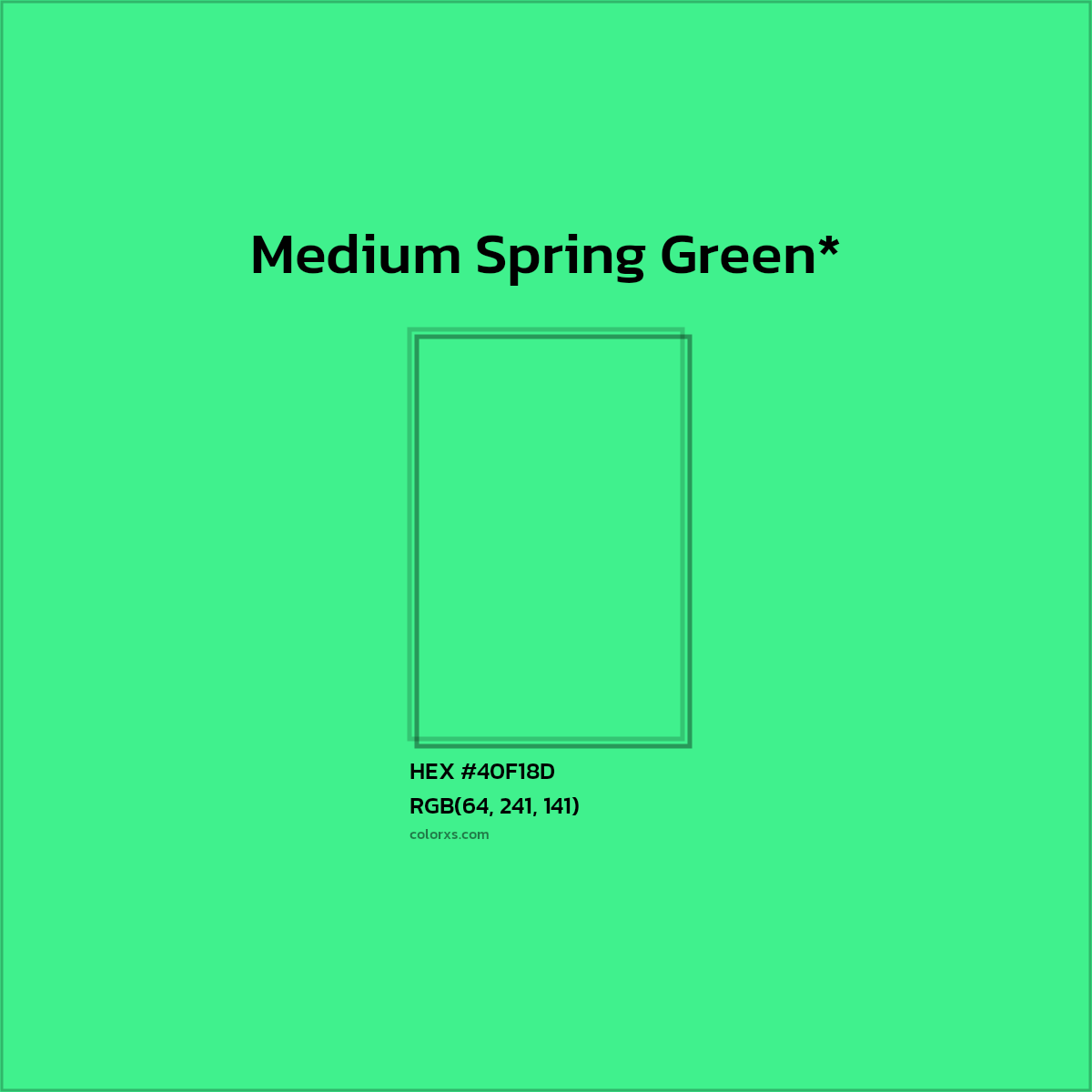 HEX #40F18D Color Name, Color Code, Palettes, Similar Paints, Images