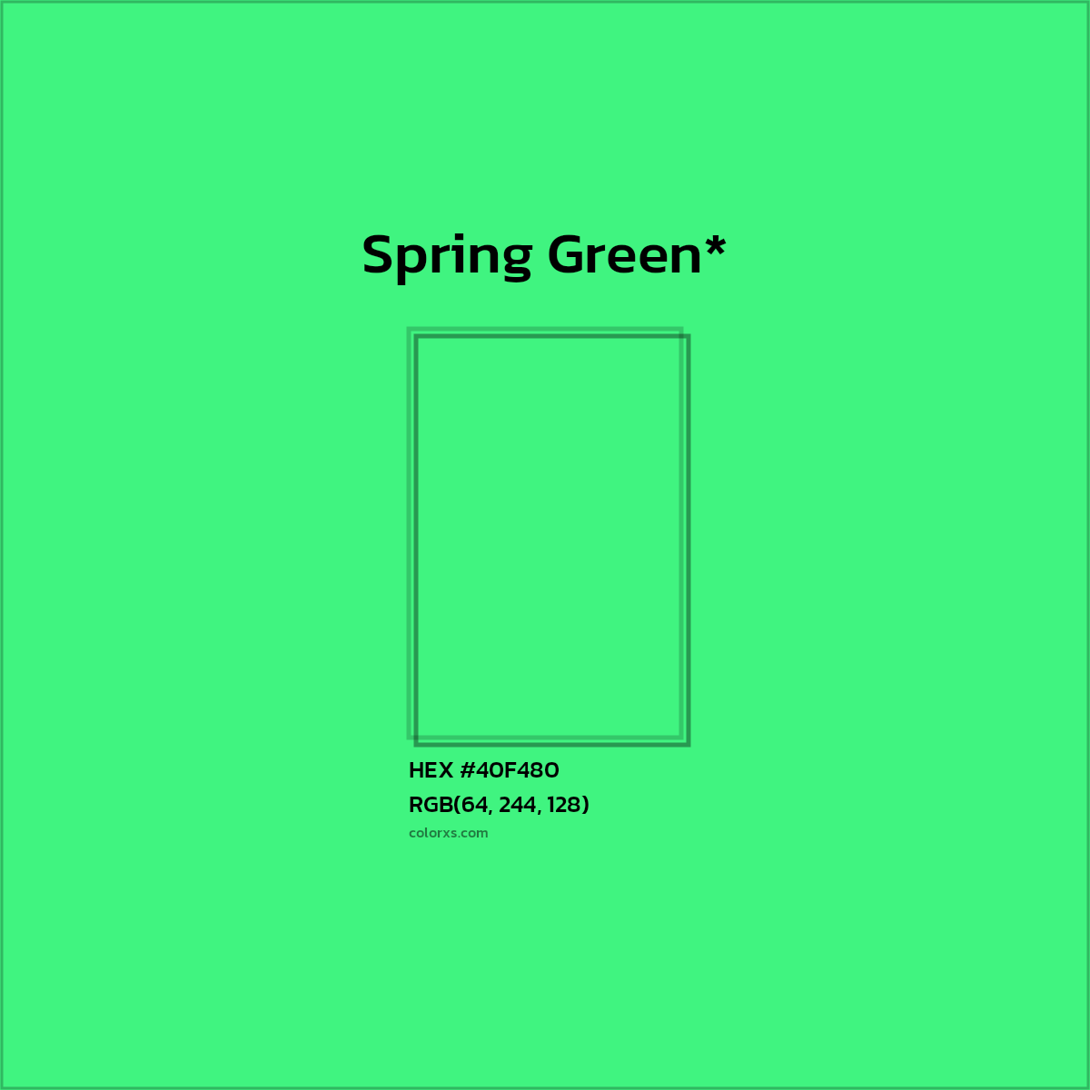 HEX #40F480 Color Name, Color Code, Palettes, Similar Paints, Images