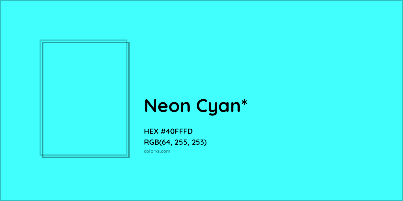 HEX #40FFFD Color Name, Color Code, Palettes, Similar Paints, Images