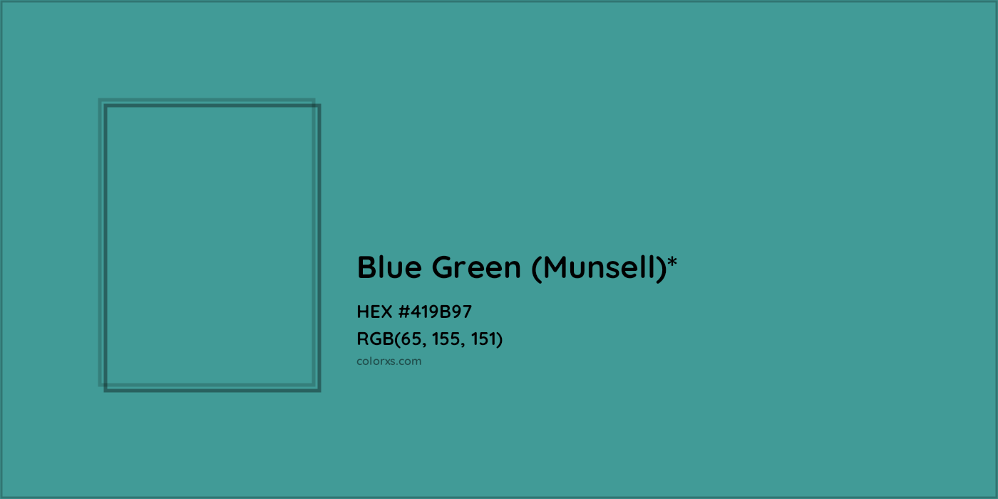 HEX #419B97 Color Name, Color Code, Palettes, Similar Paints, Images