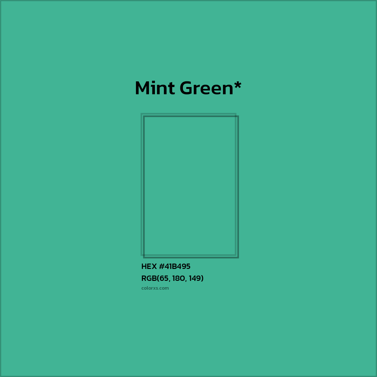HEX #41B495 Color Name, Color Code, Palettes, Similar Paints, Images