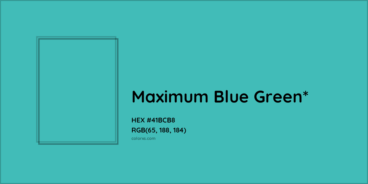 HEX #41BCB8 Color Name, Color Code, Palettes, Similar Paints, Images