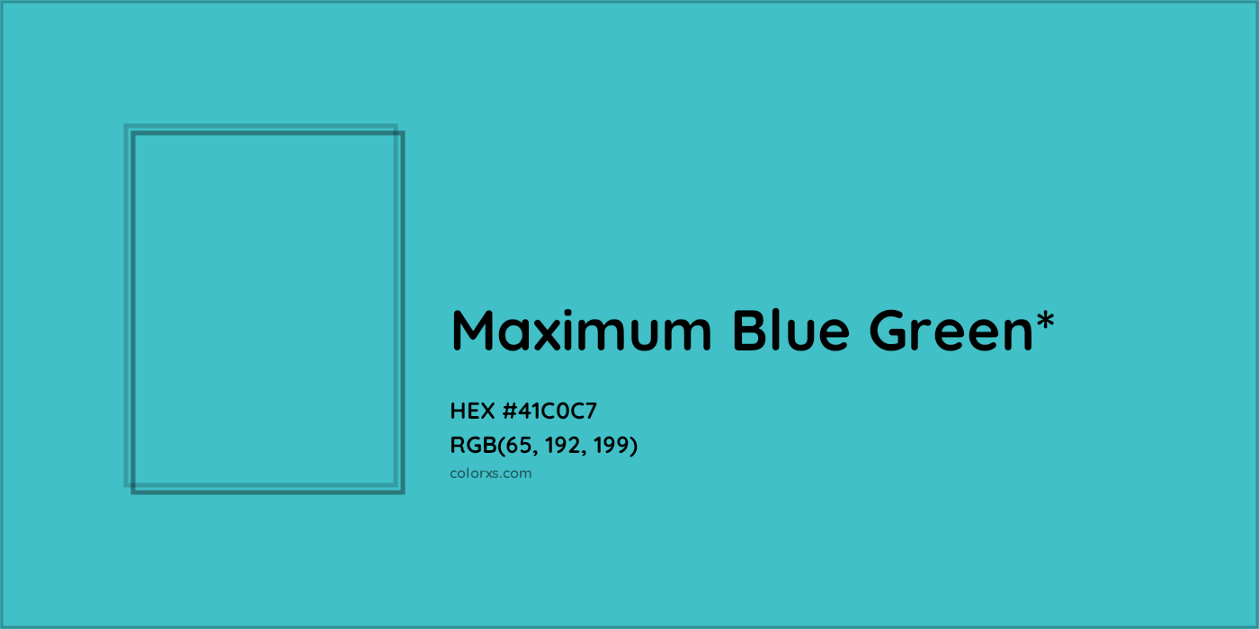 HEX #41C0C7 Color Name, Color Code, Palettes, Similar Paints, Images