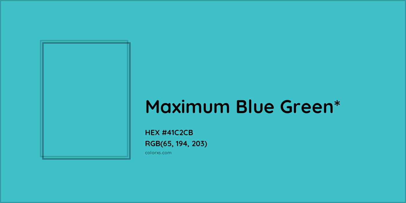 HEX #41C2CB Color Name, Color Code, Palettes, Similar Paints, Images