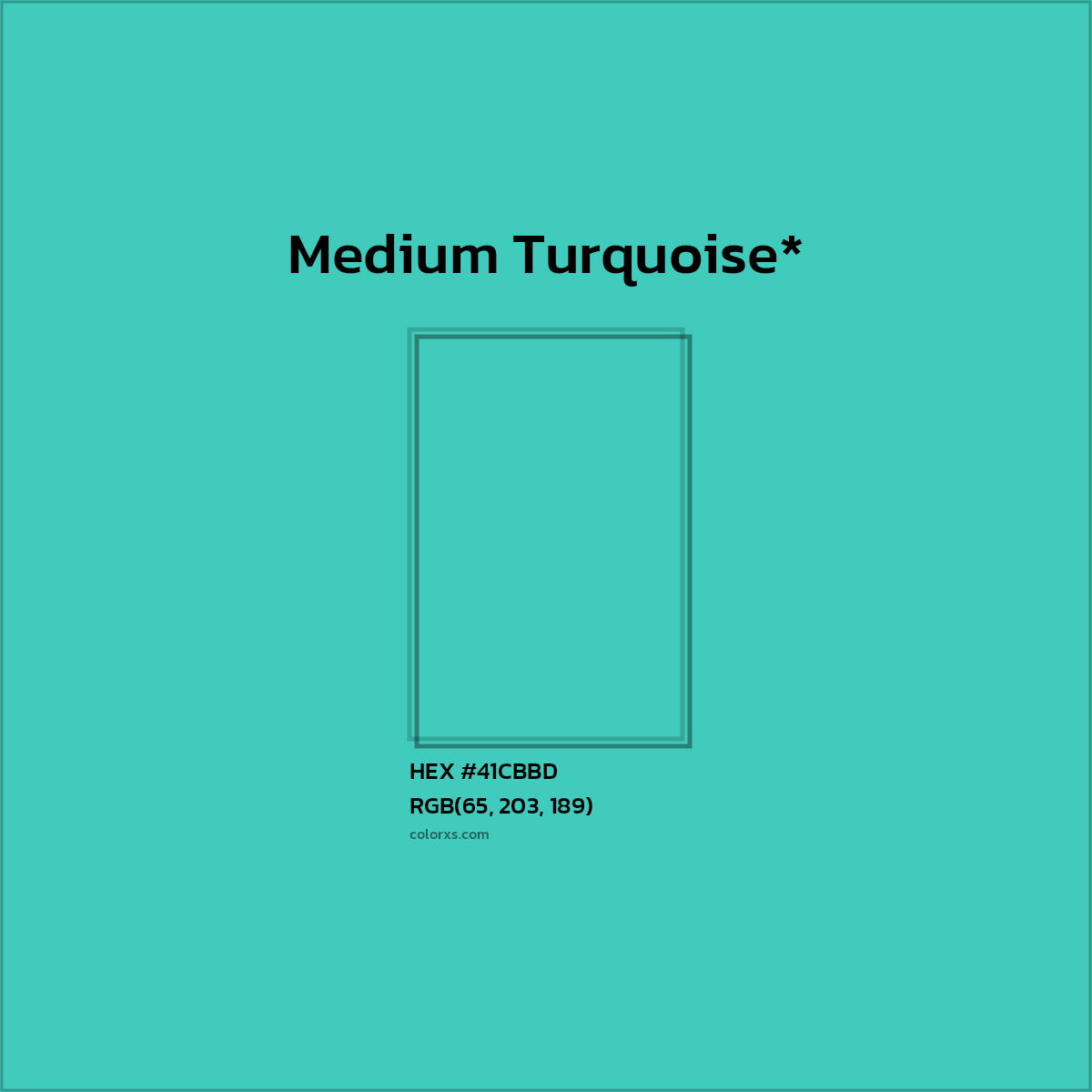 HEX #41CBBD Color Name, Color Code, Palettes, Similar Paints, Images