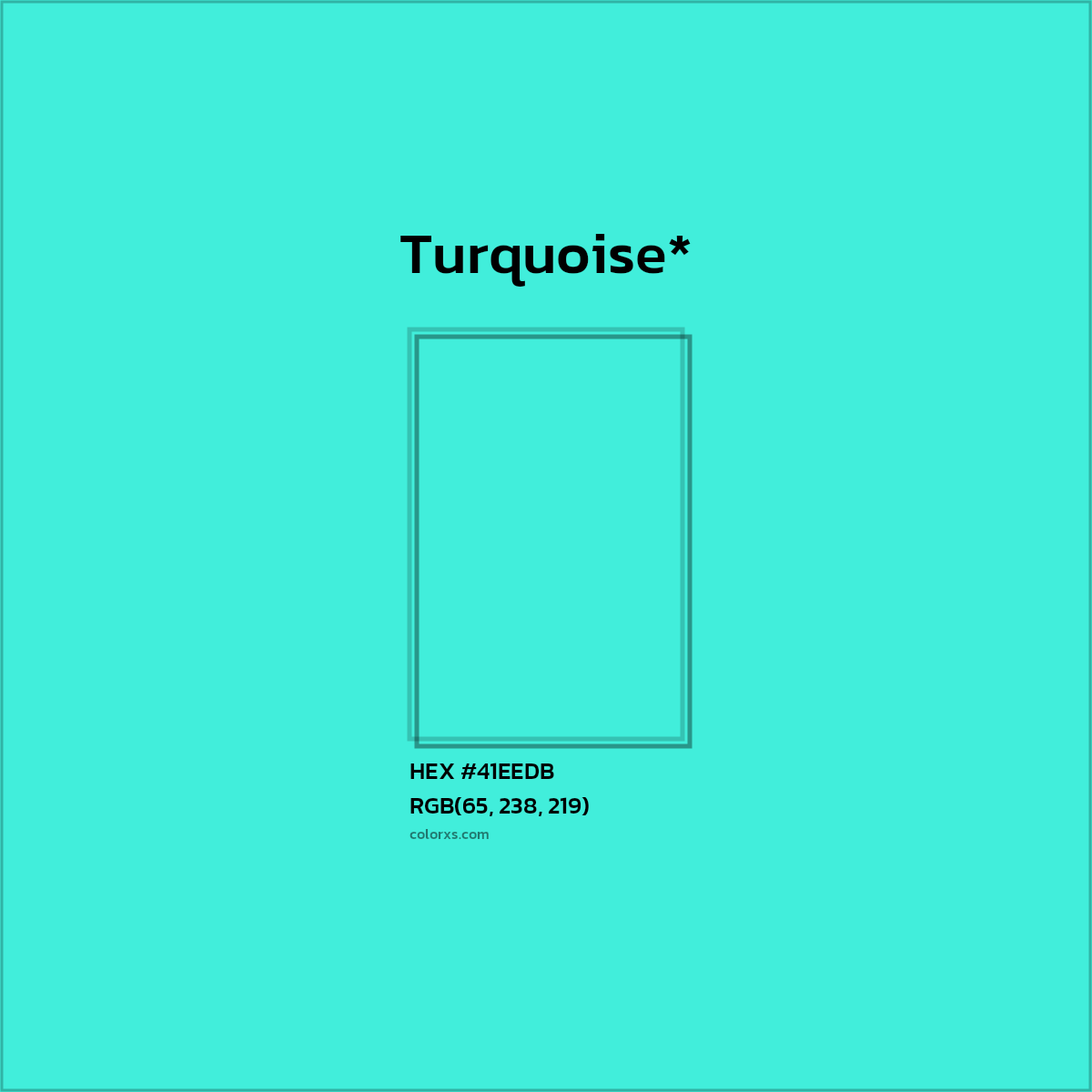 HEX #41EEDB Color Name, Color Code, Palettes, Similar Paints, Images
