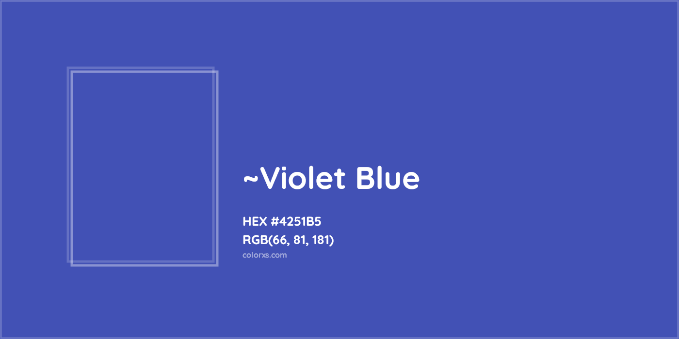 HEX #4251B5 Color Name, Color Code, Palettes, Similar Paints, Images