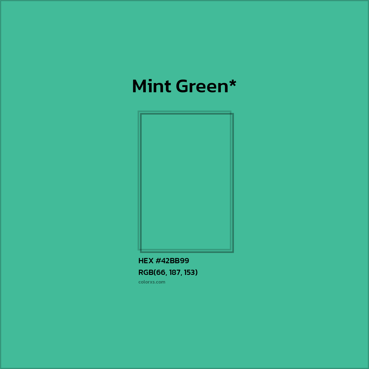 HEX #42BB99 Color Name, Color Code, Palettes, Similar Paints, Images