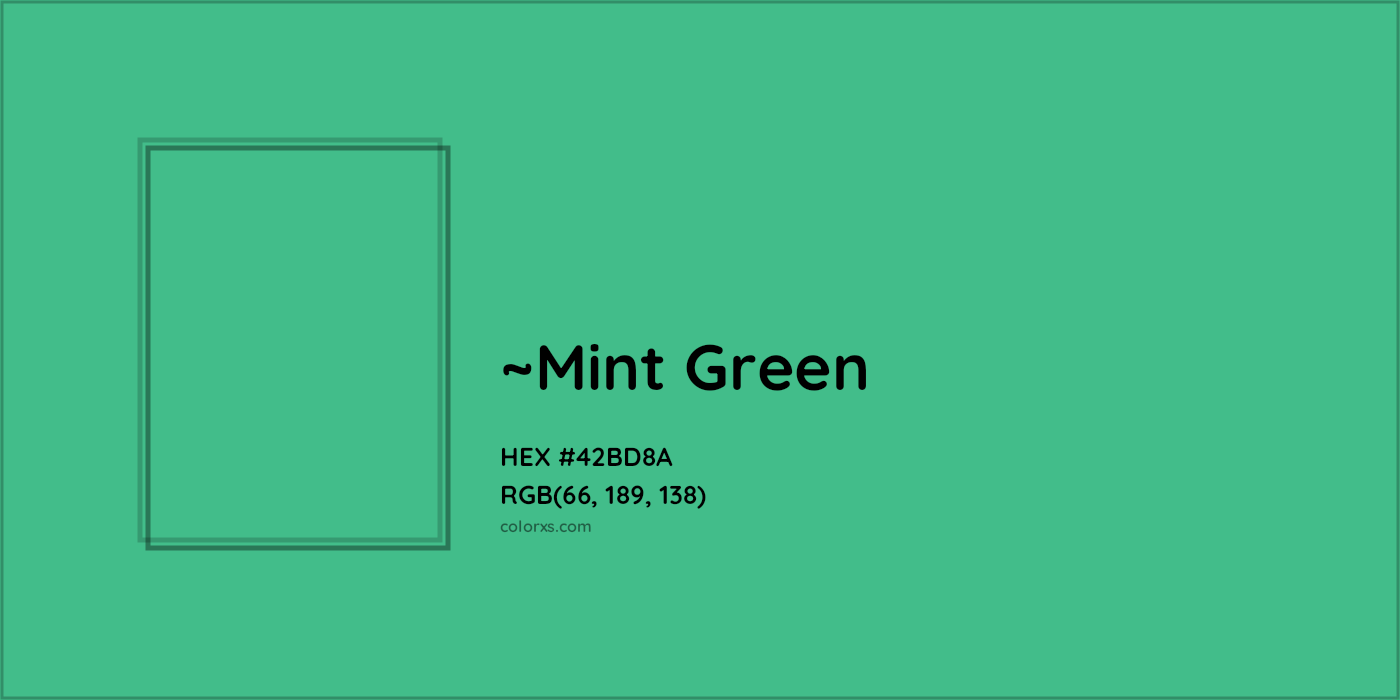 HEX #42BD8A Color Name, Color Code, Palettes, Similar Paints, Images