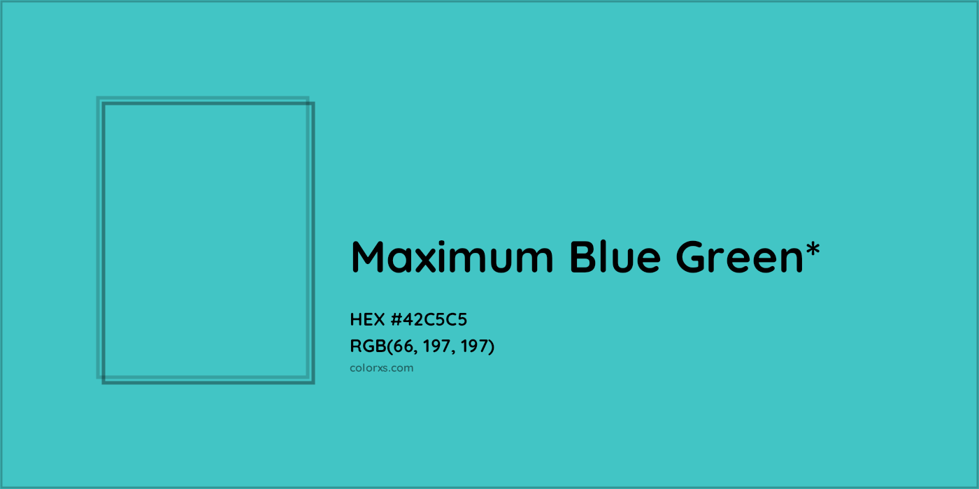 HEX #42C5C5 Color Name, Color Code, Palettes, Similar Paints, Images