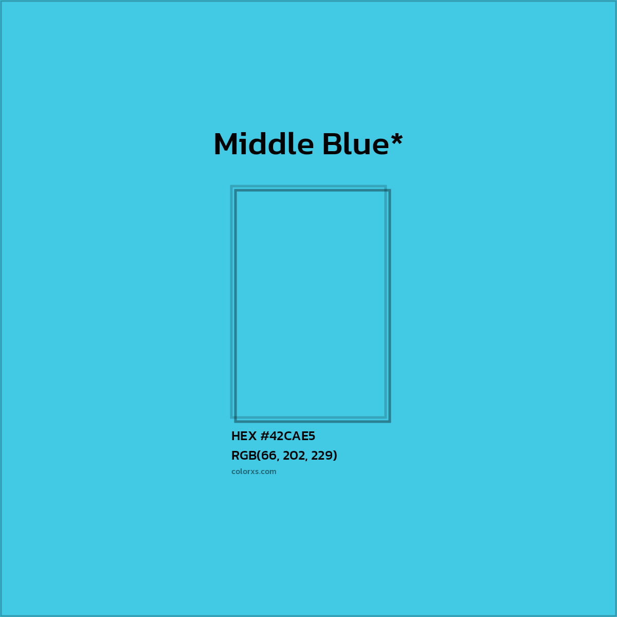 HEX #42CAE5 Color Name, Color Code, Palettes, Similar Paints, Images