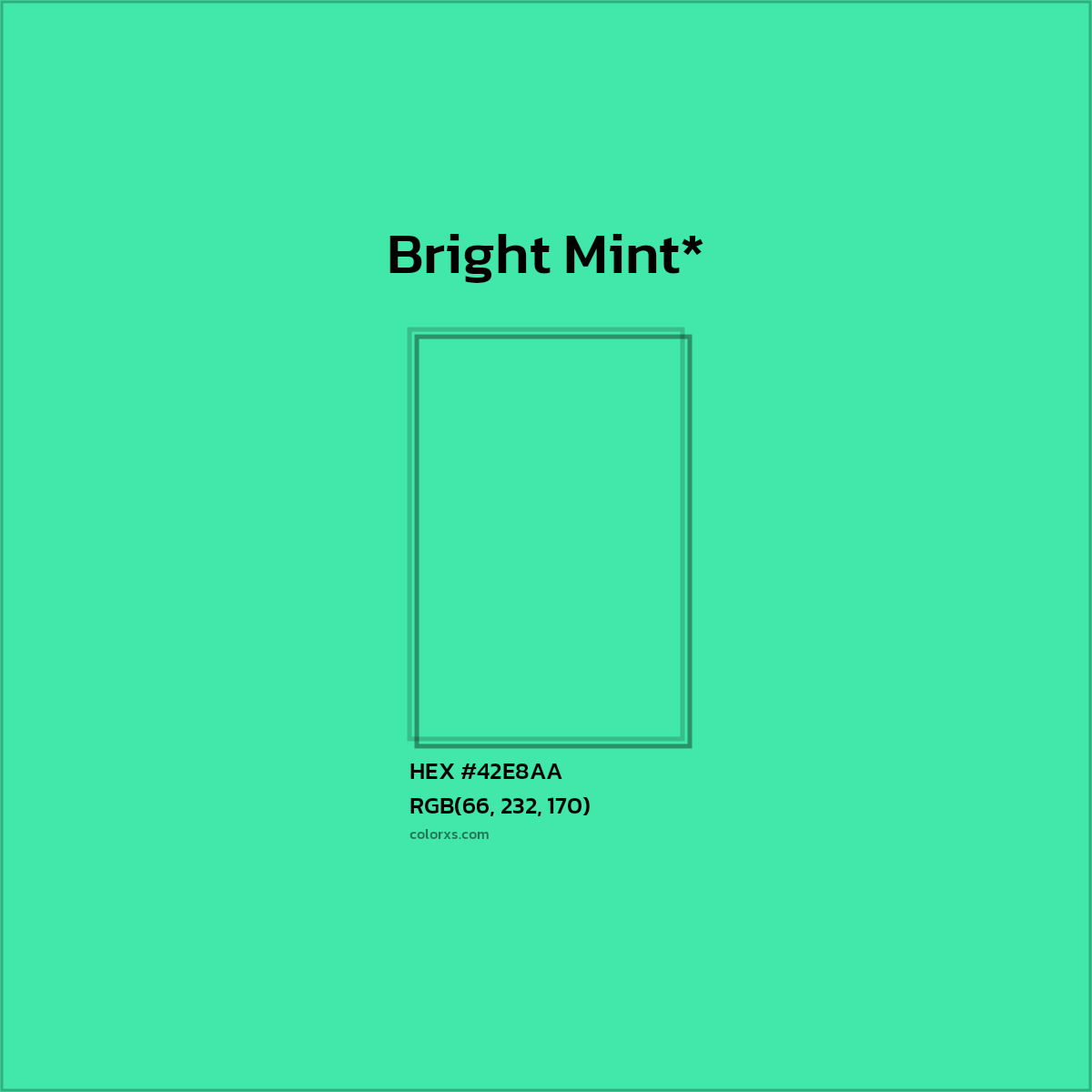 HEX #42E8AA Color Name, Color Code, Palettes, Similar Paints, Images