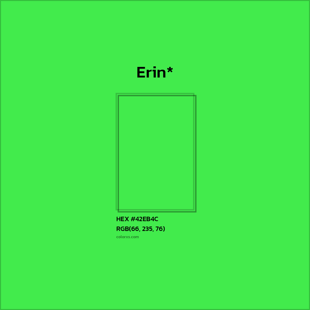 HEX #42EB4C Color Name, Color Code, Palettes, Similar Paints, Images