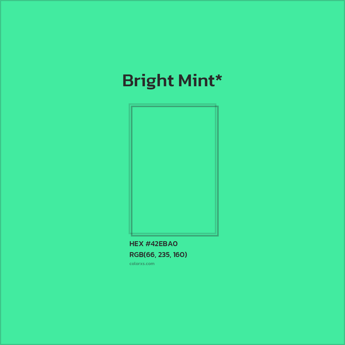 #42EBA0 hex color. RGB, RYB, CMYK, HSL, HSV codes and color conversions. Matching color names, palettes, paints.