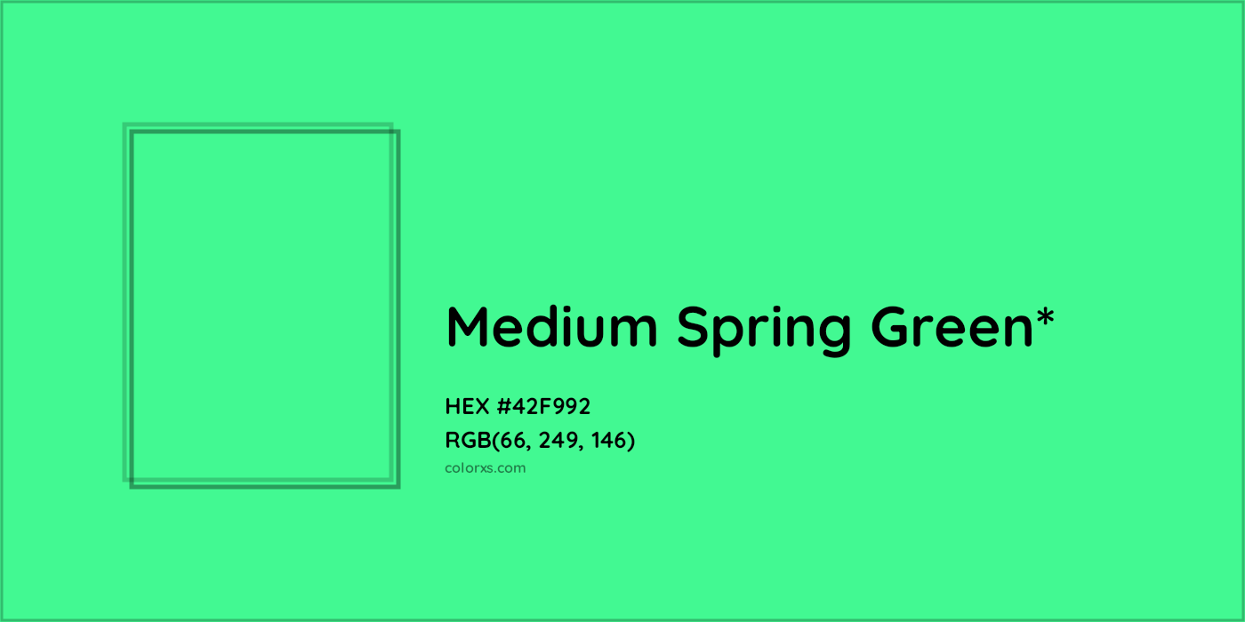 HEX #42F992 Color Name, Color Code, Palettes, Similar Paints, Images