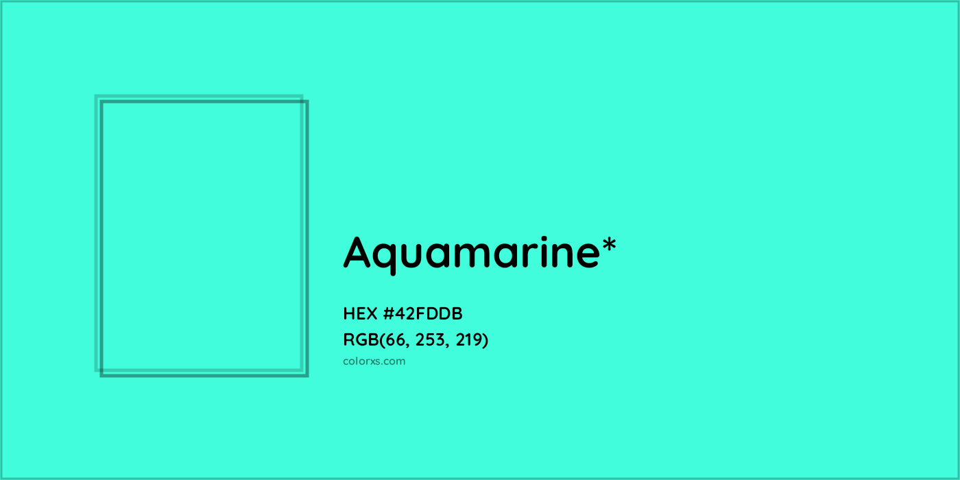 HEX #42FDDB Color Name, Color Code, Palettes, Similar Paints, Images