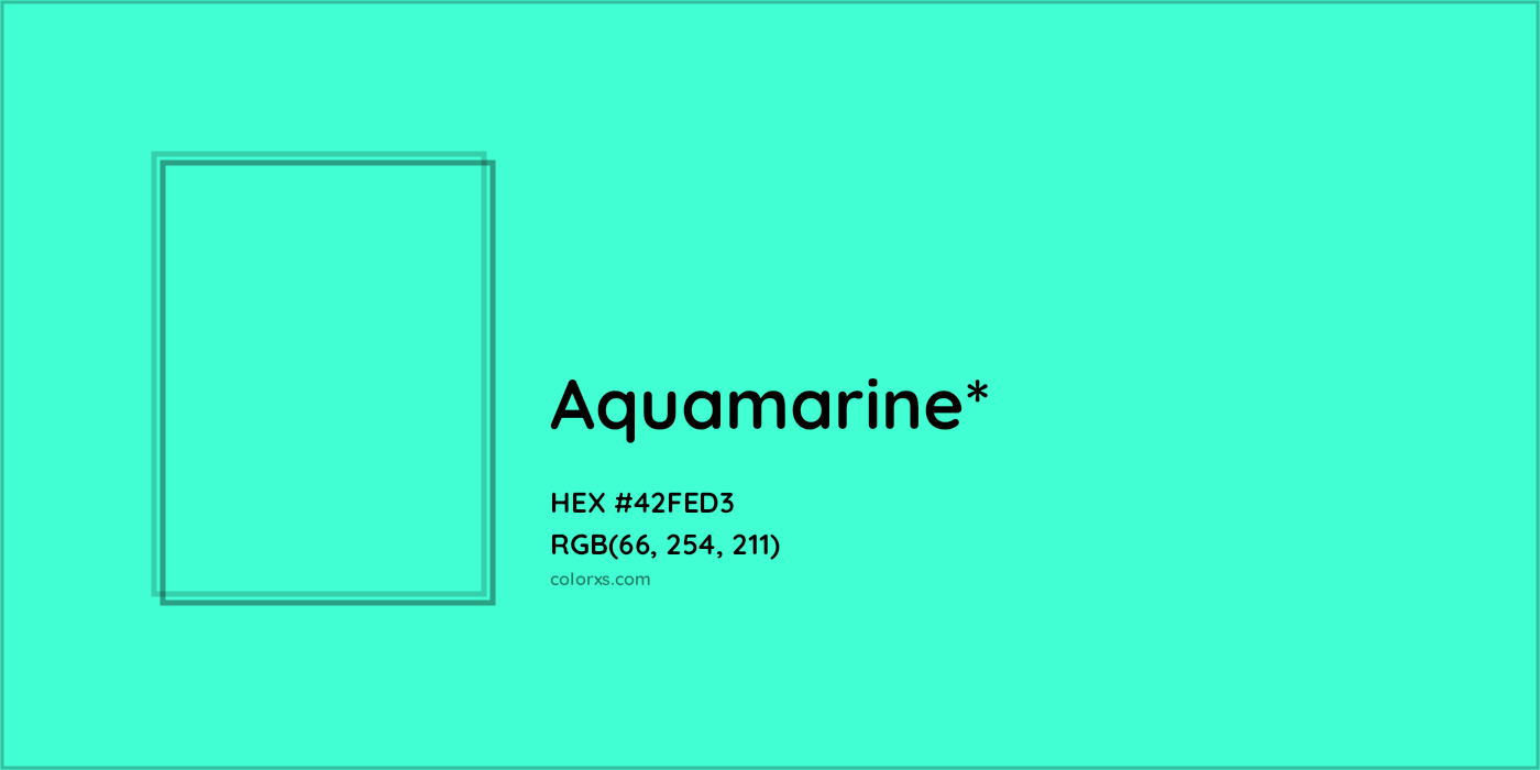 HEX #42FED3 Color Name, Color Code, Palettes, Similar Paints, Images
