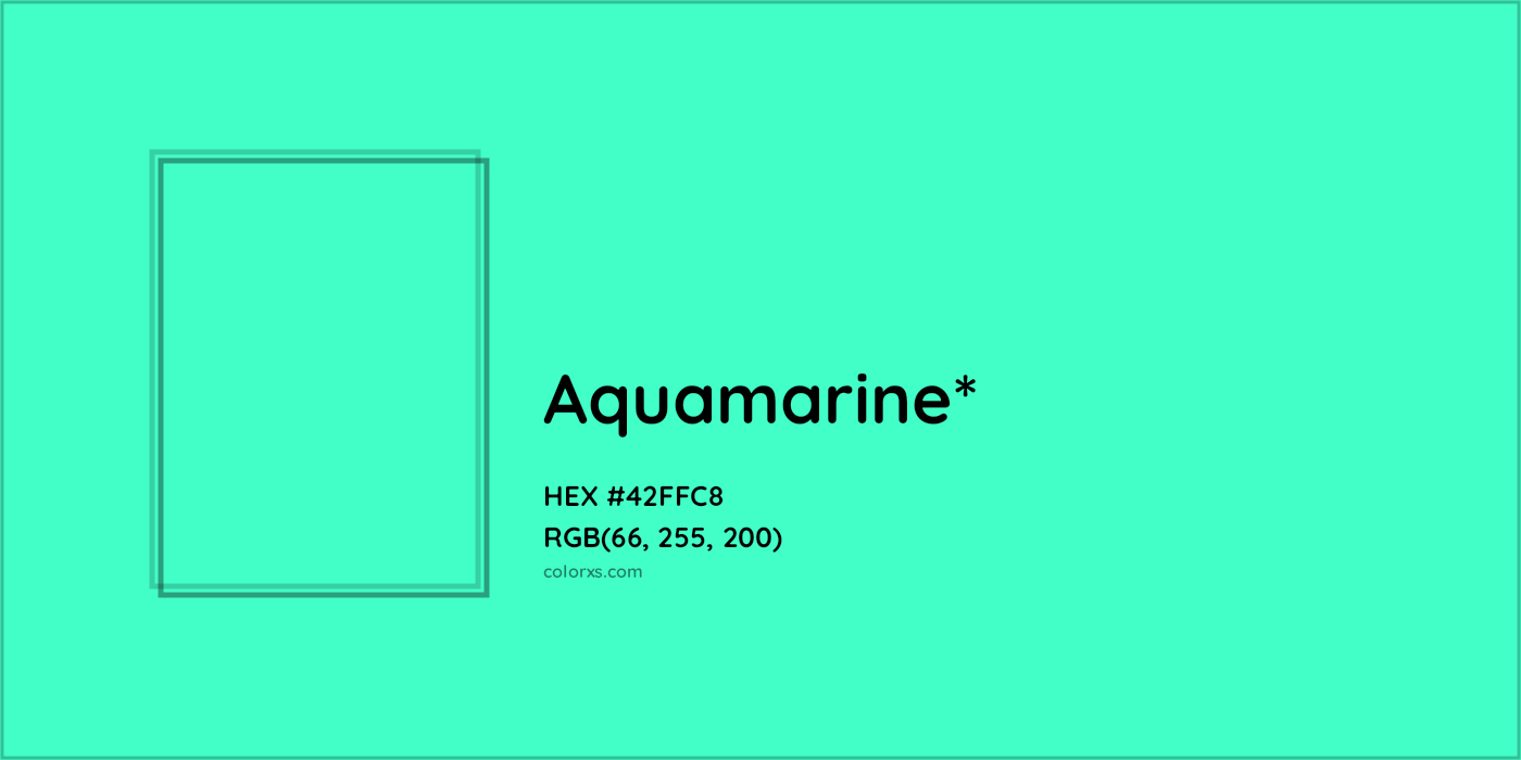 HEX #42FFC8 Color Name, Color Code, Palettes, Similar Paints, Images