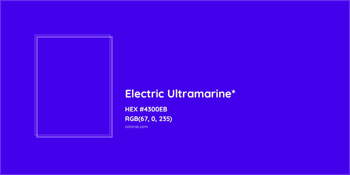 HEX #4300EB Color Name, Color Code, Palettes, Similar Paints, Images