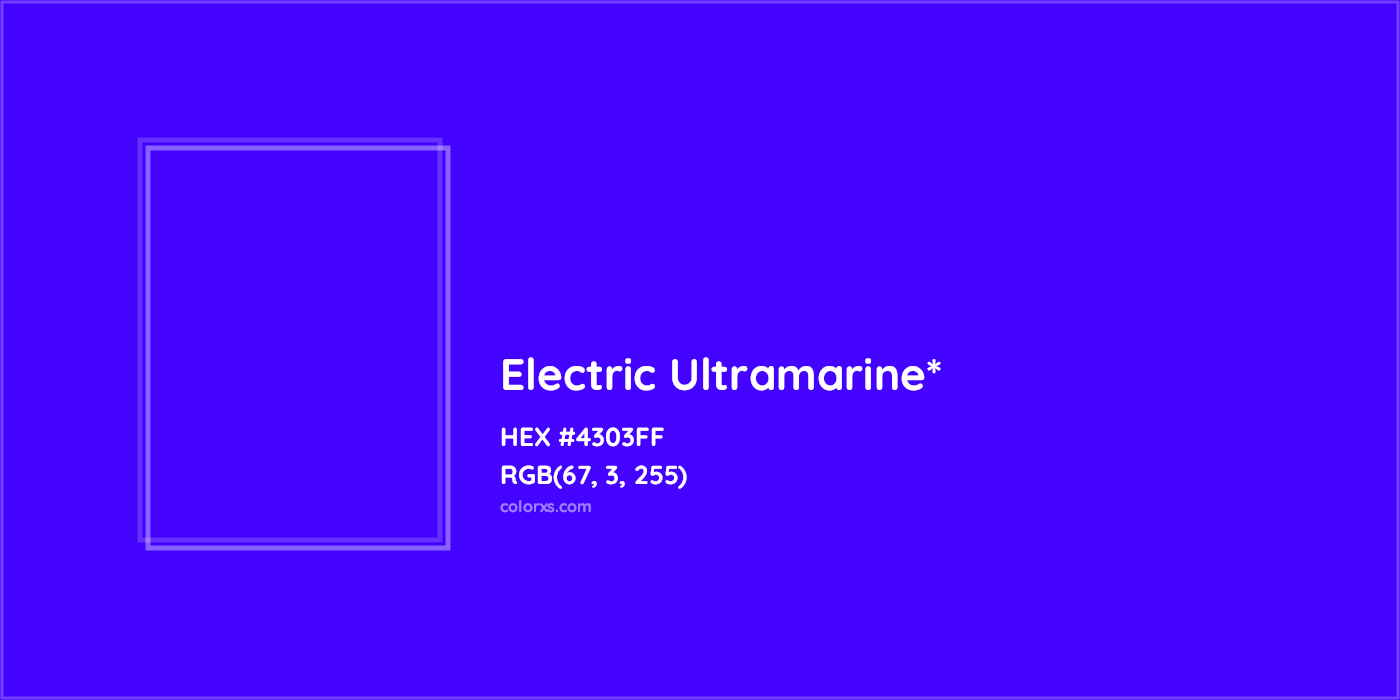 HEX #4303FF Color Name, Color Code, Palettes, Similar Paints, Images