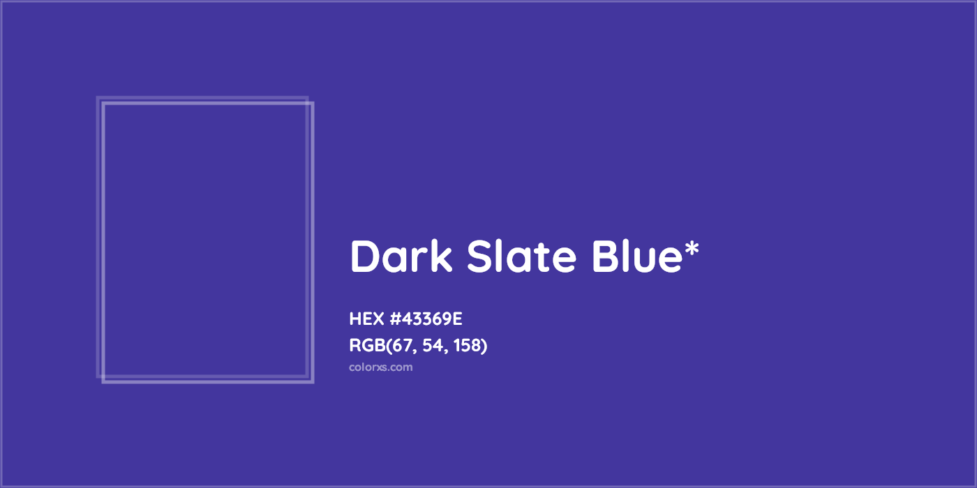 HEX #43369E Color Name, Color Code, Palettes, Similar Paints, Images