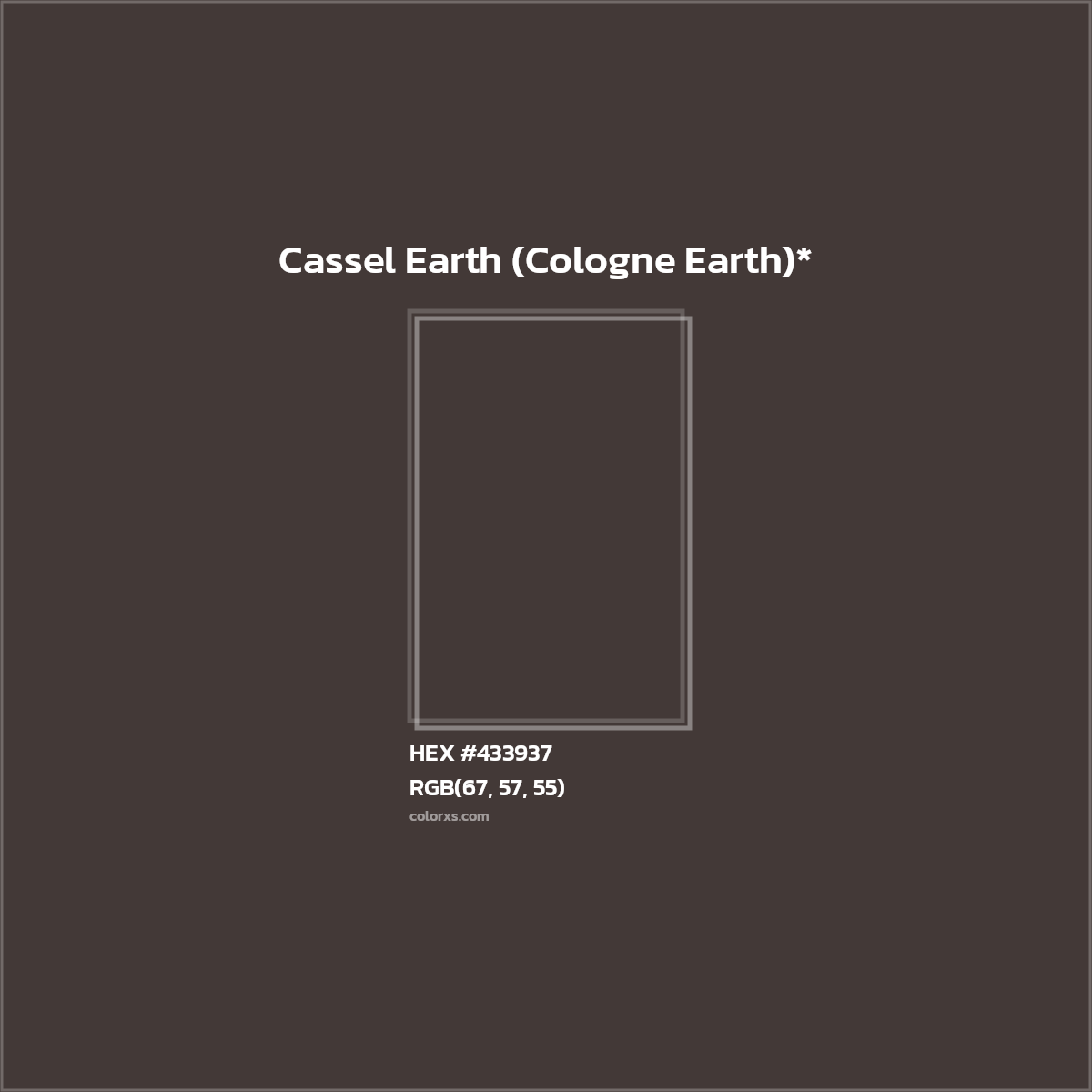 HEX #433937 Color Name, Color Code, Palettes, Similar Paints, Images