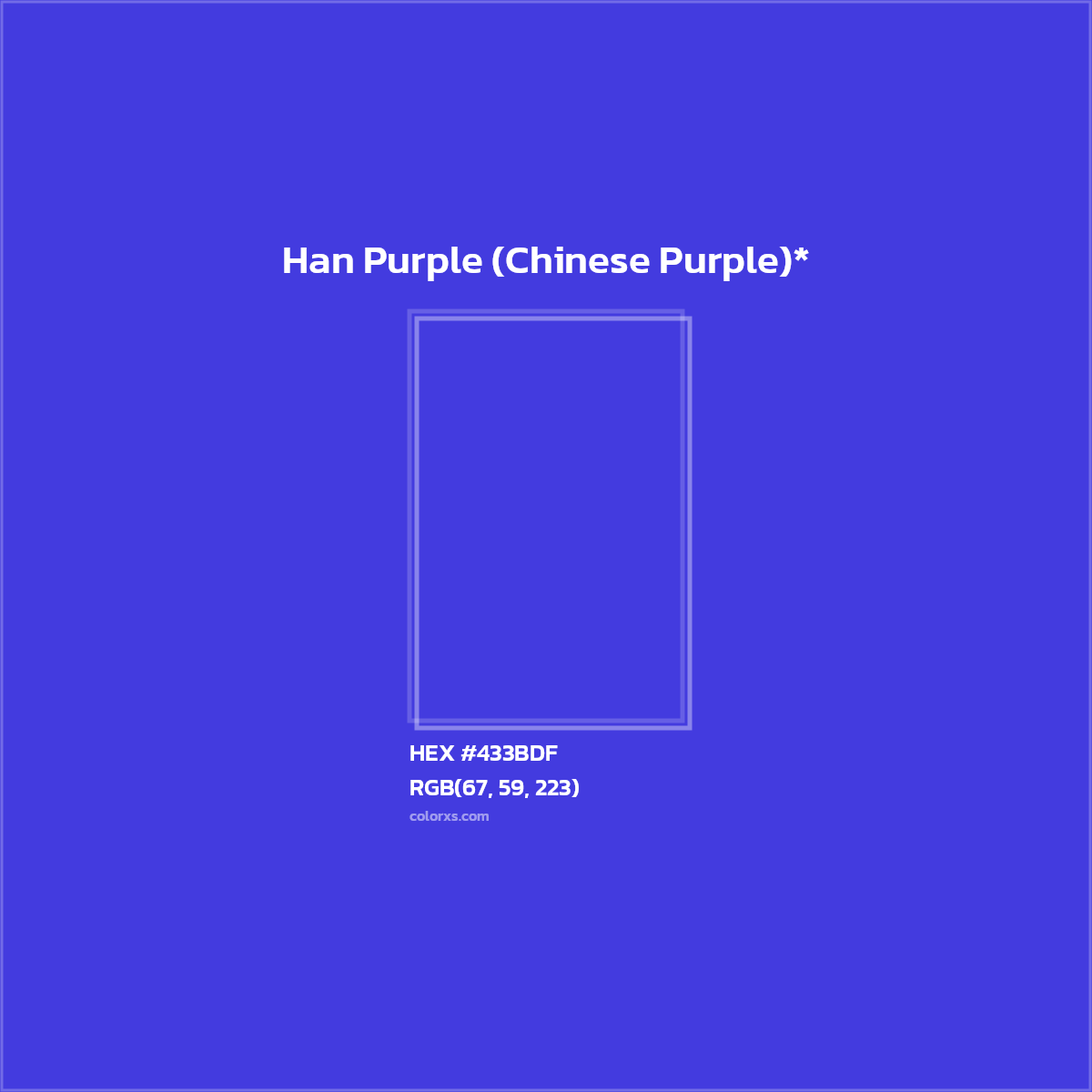 HEX #433BDF Color Name, Color Code, Palettes, Similar Paints, Images