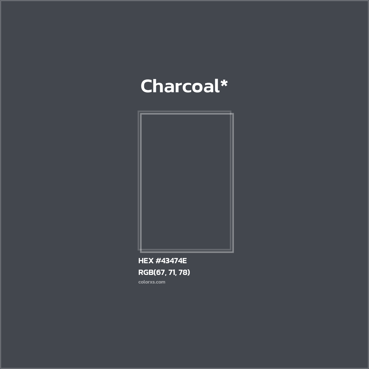 HEX #43474E Color Name, Color Code, Palettes, Similar Paints, Images