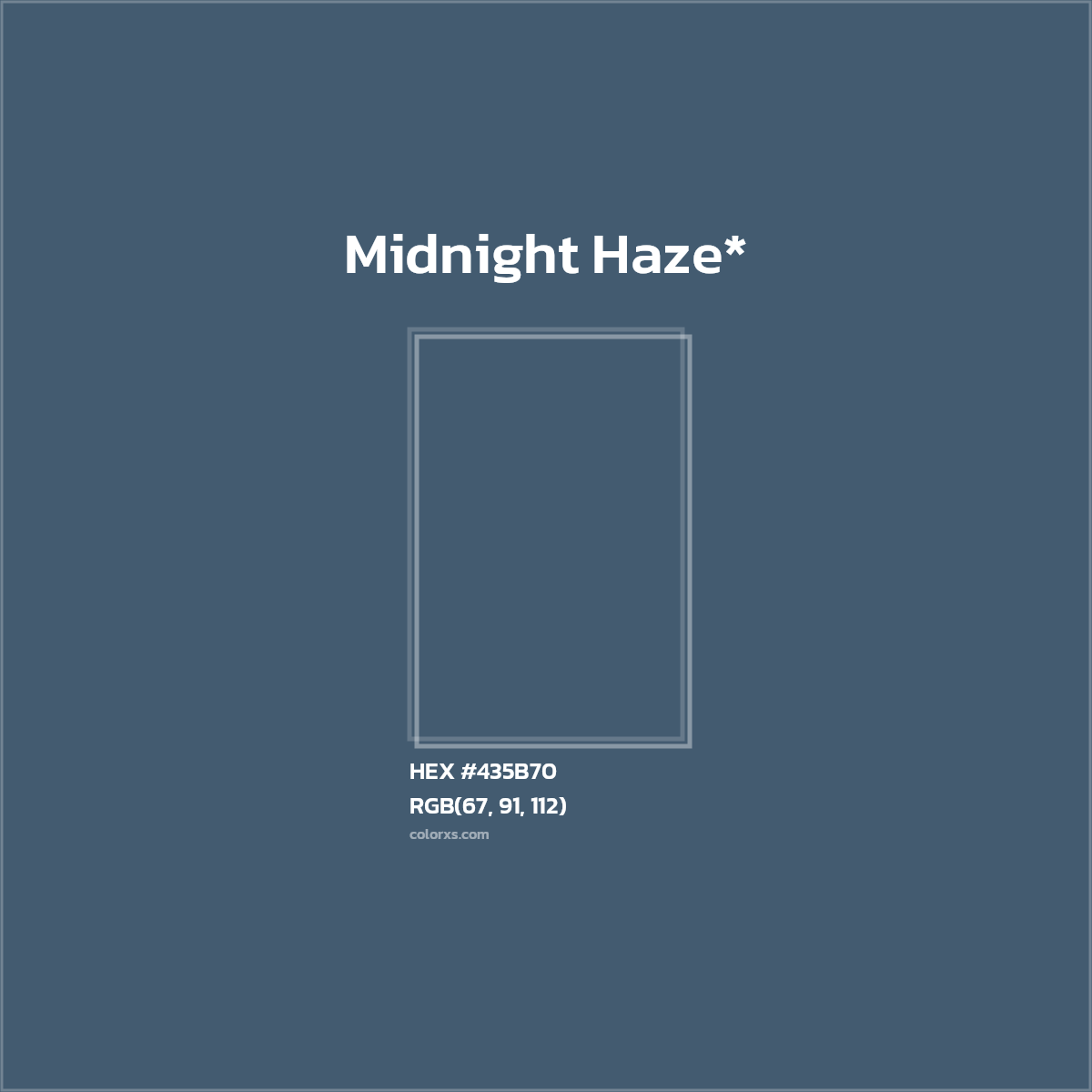 #435B70 hex color. RGB, RYB, CMYK, HSL, HSV codes and color conversions. Matching color names, palettes, paints.