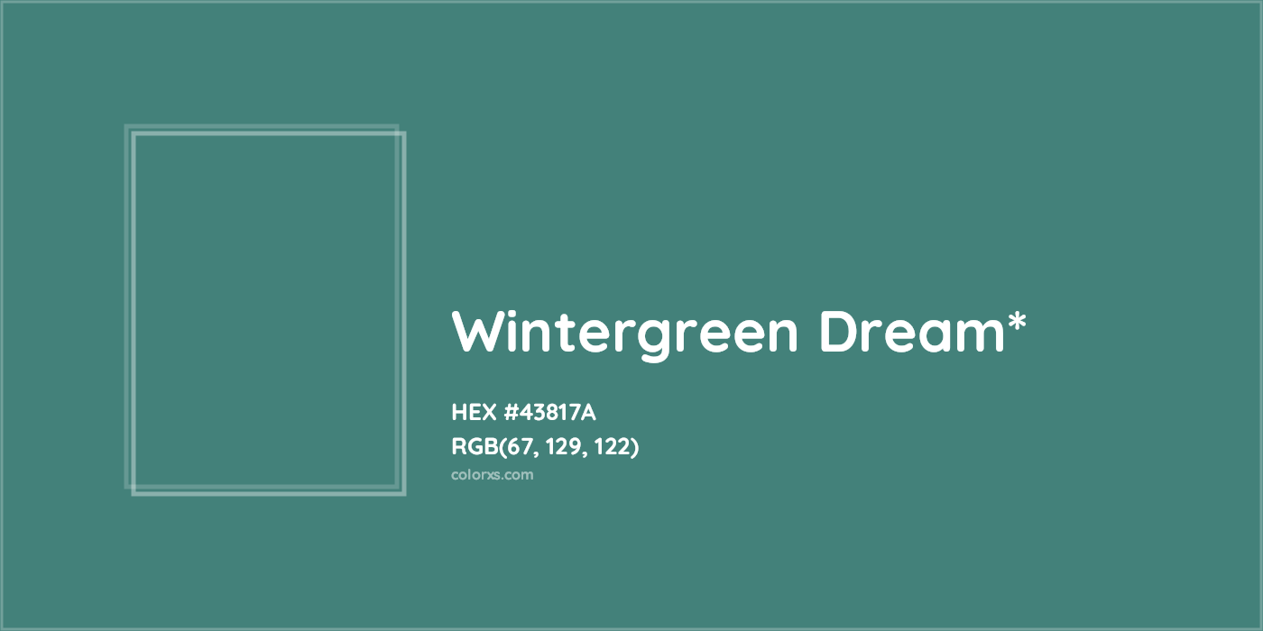 HEX #43817A Color Name, Color Code, Palettes, Similar Paints, Images