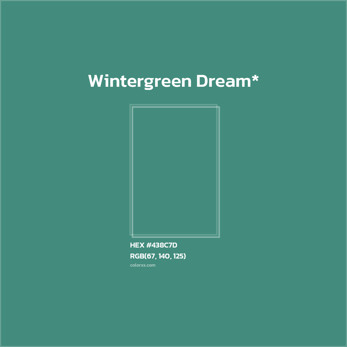 HEX #438C7D Color Name, Color Code, Palettes, Similar Paints, Images