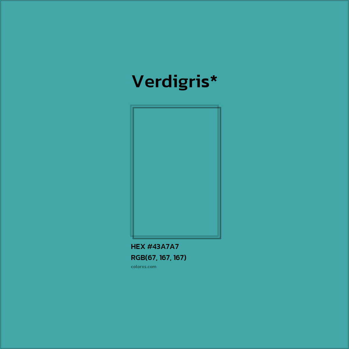 HEX #43A7A7 Color Name, Color Code, Palettes, Similar Paints, Images