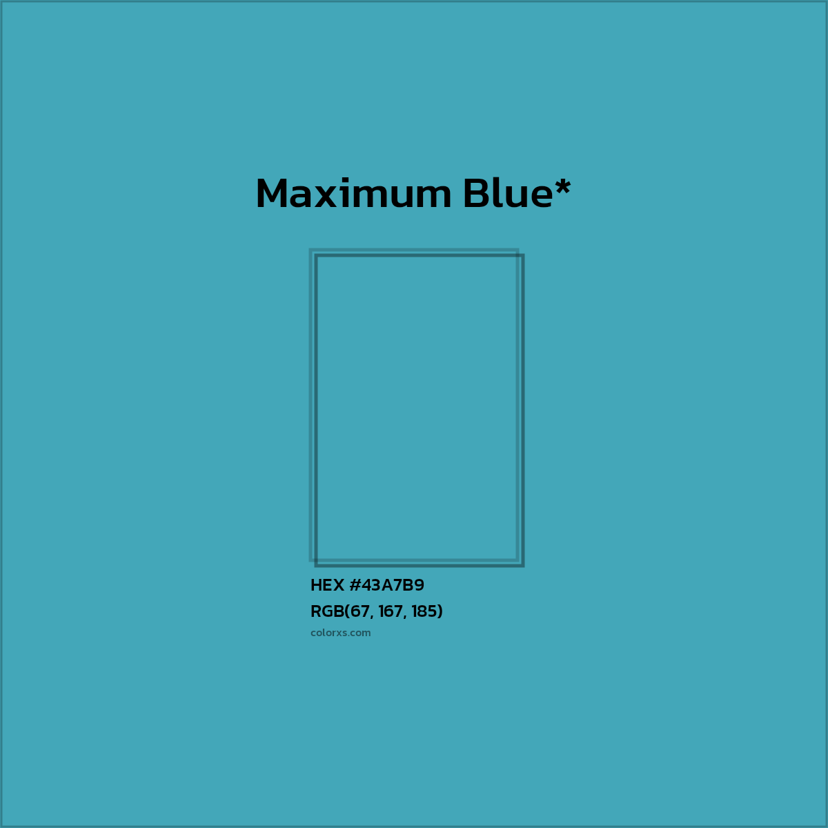 HEX #43A7B9 Color Name, Color Code, Palettes, Similar Paints, Images