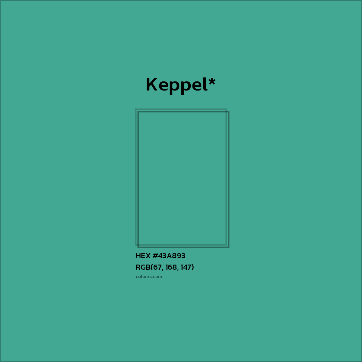 HEX #43A893 Color Name, Color Code, Palettes, Similar Paints, Images