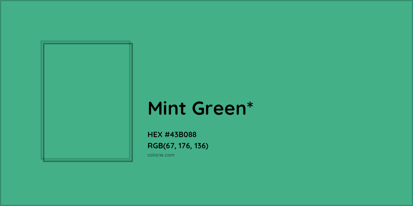 HEX #43B088 Color Name, Color Code, Palettes, Similar Paints, Images